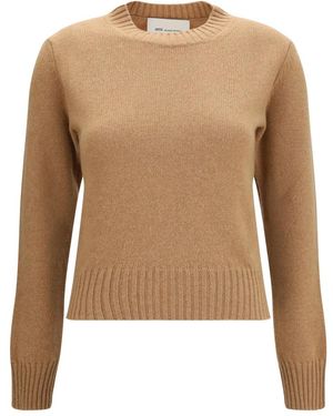 Ami Paris Truien & Vesten ,Bruin ,Kasjmier Ami De Coeur Trui