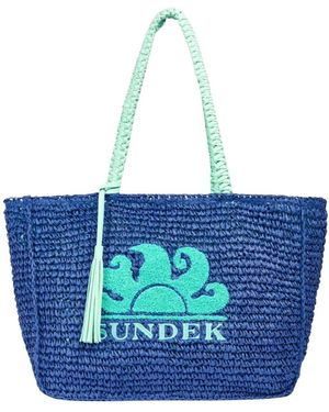 Sundek Papiertragetasche Aus Stroh - Blau