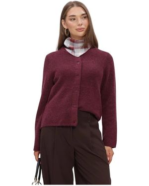 SELECTED Slflulu New Ls Strick Cardigan - Rot