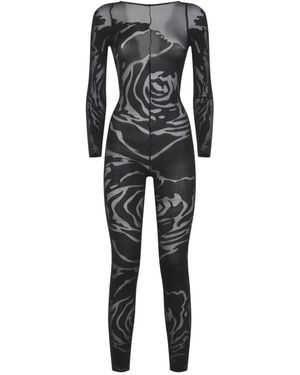 Wolford Rose Shadow Catsuit - Schwarz