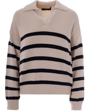 Max Mara V-Neck Strickware - Natur