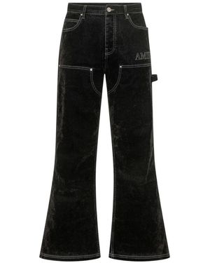 Amiri Jeans ,Zwart ,Denim Flock Denim Carpenter Jean