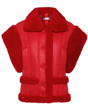 Philipp Plein Leather Vest Gothic Plein - Rot