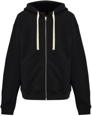 Jil Sander Hoodies & Sweatvesten ,Zwart ,Katoen Zip-Up Hoodie