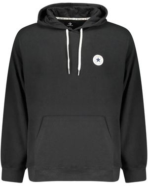 Converse Hoodies & Sweatvesten ,Zwart ,Katoen Hoodie Met Lange Mouwen
