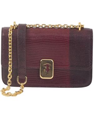 Trussardi Tassen ,Rood ,Leer Tracolla Lizard - Paars