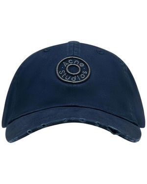 Acne Studios Accessoires ,Blauw ,Katoen Logo Cap