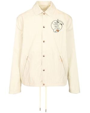 Moncler Jassen ,Wit ,Katoen Satsuma Shirt Jacket - Naturel