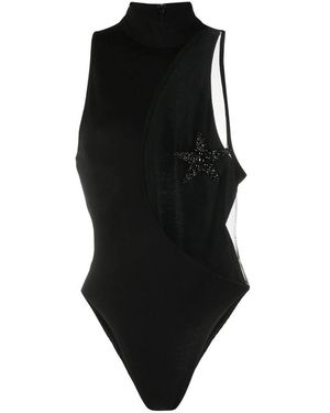 David Koma Bodysuit mit sternen-detail - Schwarz