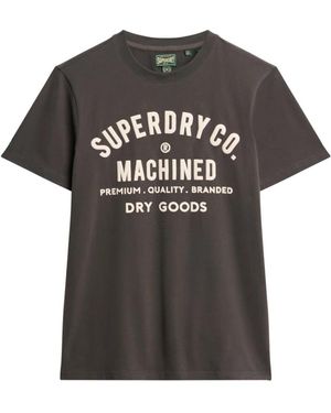 Superdry Tops ,Zwart ,Katoen Zwarte Katoenen Workwear Tee