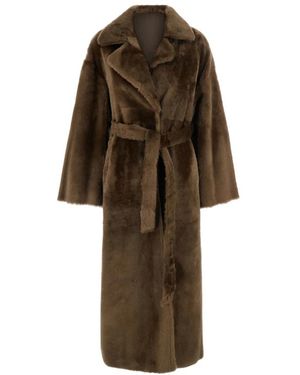 Arma Faux Fur Shearling Jassen - Bruin