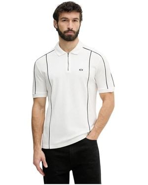 ARMANI EXCHANGE Poloshirt Met Halve Rits - Wit