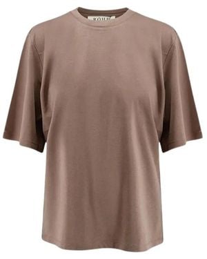 Rohe Oversized Baumwoll-Seiden-T-Shirt - Braun