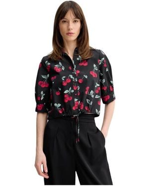 Twinset Bedruckte Baumwollbluse - Schwarz
