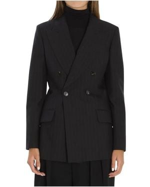 Gucci Jassen ,Zwart ,Wol Pinstripe Wool Jacquard Jacket
