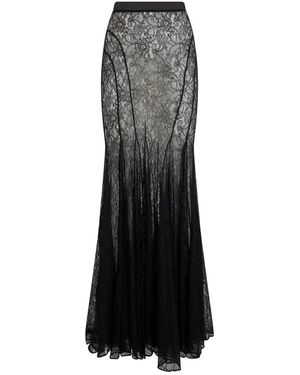 Elisabetta Franchi Long Lace Skirt - Black