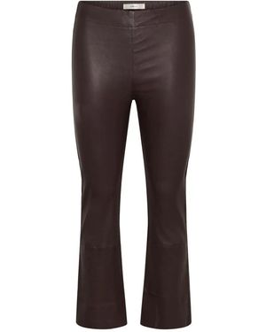 Inwear Leather Trousers - Marrone