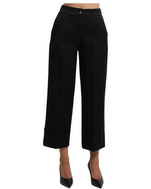 GAUDI Gaudì Cropped Broek Met Maxi Manchet - Zwart