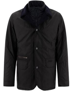 Barbour Blaue Gewachste Jacke Urban Adventure Stil - Schwarz