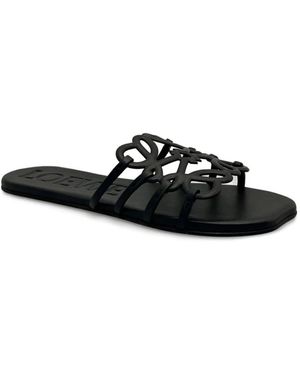 Loewe Schoenen ,Zwart ,Leer Petal Anagram Slide