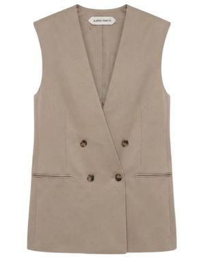 Alberta Ferretti Oversized Weste Mit Doppelter Knopfleiste - Braun