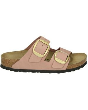 Birkenstock Rosa Nubuk Big Buckle Sandale - Braun