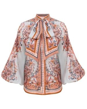 Zimmermann Aster Strikdas Blouse - Rood
