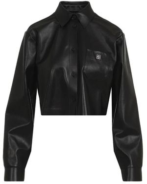 Givenchy Zwart Leren Shirt Stijlvol Ontwerp