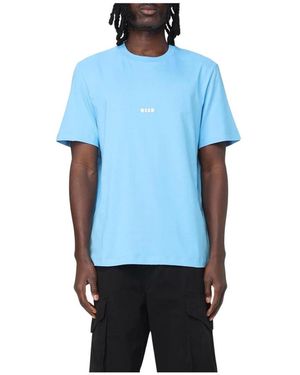 MSGM Minimalistisches Logo-T-Shirt - Blau