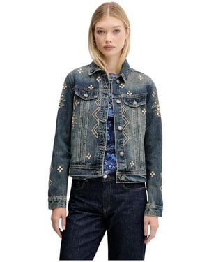 Desigual Jassen ,Blauw ,Denim Mirror Denim Jacket
