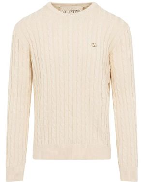 Valentino Round-Neck Knitwear - White