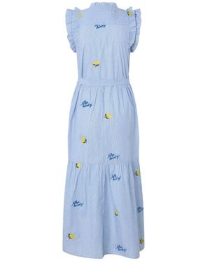 Lolly's Laundry Kleedjes ,Blauw ,Katoen Latour Ll Maxi Jurk