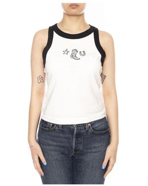 Wrangler Slim Ringer Tank - Blauw