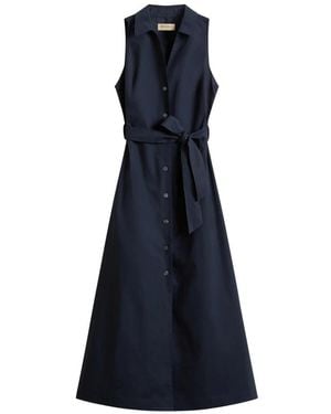 Woolrich Sleeveless Poplin Shirt Dress - Blue