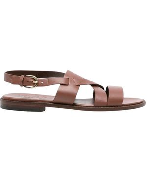 Doucal's Schoenen ,Bruin ,Leer Sandaal Met Meerdere Bandjes Van Leer