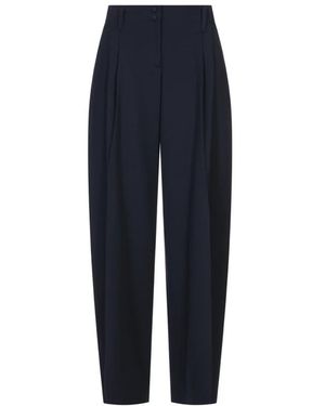 McQueen Blauwe Wijde Pijp Getailleerde Broek