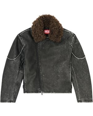 DIESEL Leather Jackets - Grey