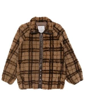 Brunello Cucinelli Jassen ,Bruin ,Lamsvacht Jack Met Rits