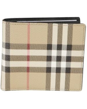 Burberry Accessoires ,Katoen Check Bifold Portemonnee - Naturel
