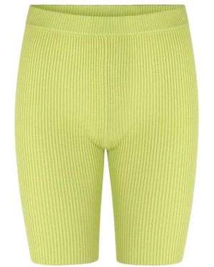 Samsøe & Samsøe Korte Broeken ,Groen ,Polyester High Waist Luna Shorts - Geel