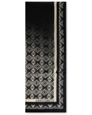 Alberta Ferretti Accessoires ,Zwart ,Modieuze Sjaal Met Geometrisch Patroon