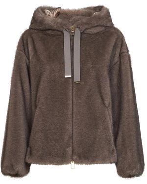 Herno Jassen ,Bruin ,Polyester Melange Imitatie Nerts Bomberjack