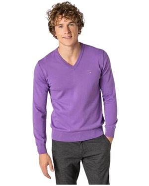 GANT V-Neck Knitwear - Purple