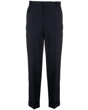Balmain Linen Canvas Cropped Trousers - Blue