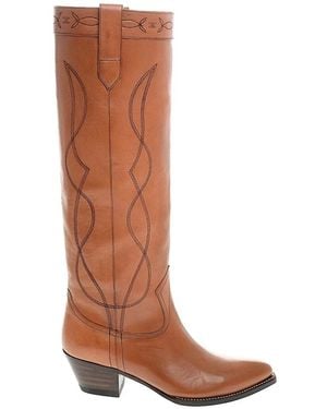 Celine Cowboy Boots - Brown