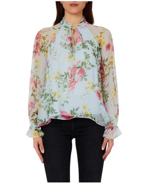 Liu Jo Rüschen-Bluse Mit Blumenprint - Blau