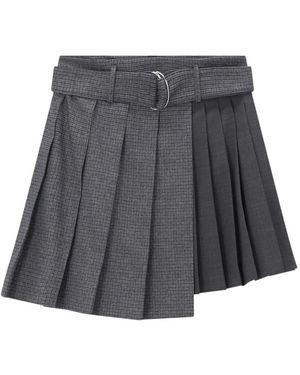 MSGM Asymmetrische Geplooide Rok - Grijs
