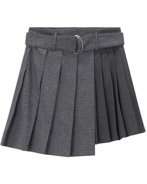 MSGM Asymmetrischer Faltenrock - Grau