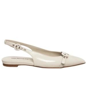 Halmanera Platte Slingback Sandaal - Naturel