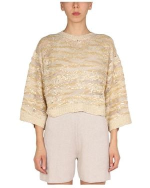 Brunello Cucinelli Round-Neck Knitwear - Neutro